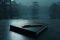 Three-Month Money Coaching journal and calendar on dark river stone
